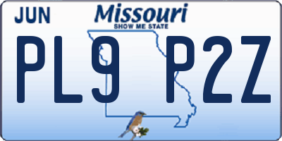 MO license plate PL9P2Z