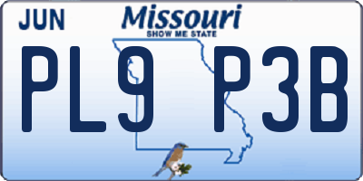 MO license plate PL9P3B