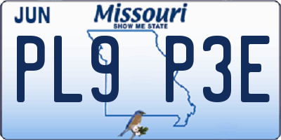 MO license plate PL9P3E