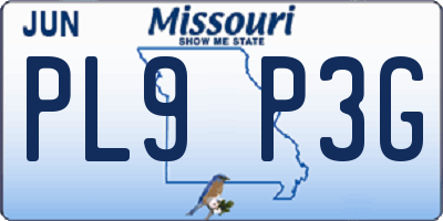 MO license plate PL9P3G