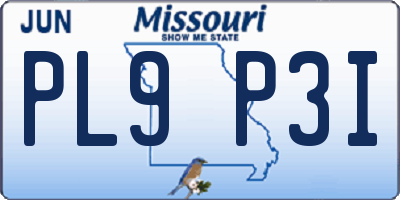 MO license plate PL9P3I