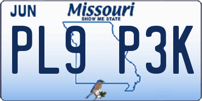 MO license plate PL9P3K