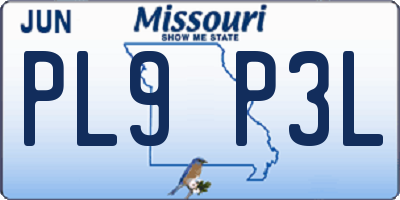 MO license plate PL9P3L