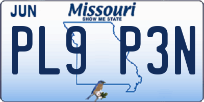 MO license plate PL9P3N