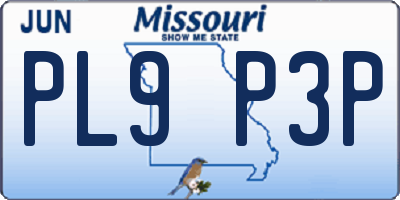 MO license plate PL9P3P