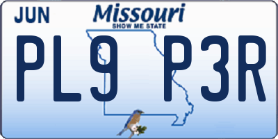 MO license plate PL9P3R