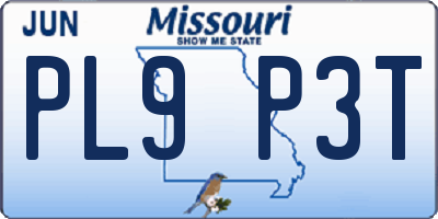 MO license plate PL9P3T