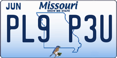 MO license plate PL9P3U