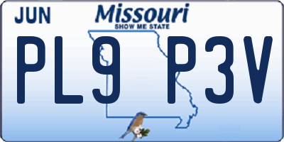 MO license plate PL9P3V