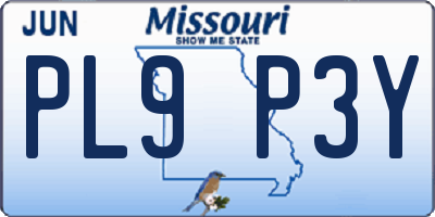 MO license plate PL9P3Y