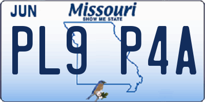 MO license plate PL9P4A