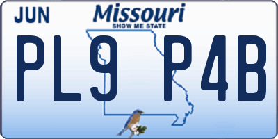 MO license plate PL9P4B
