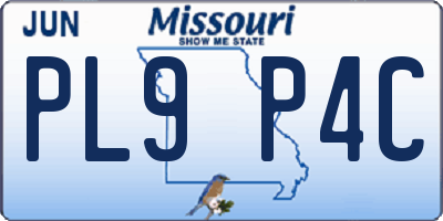 MO license plate PL9P4C