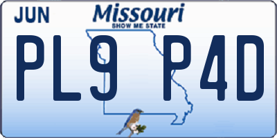 MO license plate PL9P4D