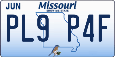MO license plate PL9P4F