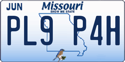 MO license plate PL9P4H