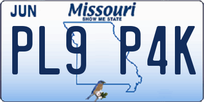 MO license plate PL9P4K