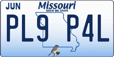 MO license plate PL9P4L