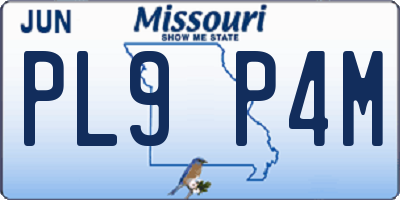 MO license plate PL9P4M