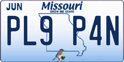 MO license plate PL9P4N