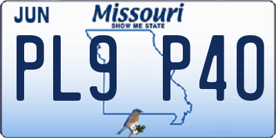 MO license plate PL9P4O