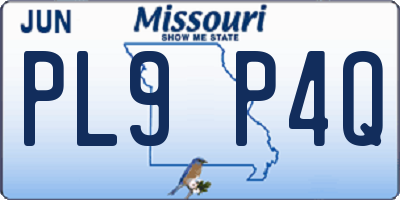 MO license plate PL9P4Q
