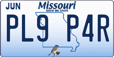 MO license plate PL9P4R