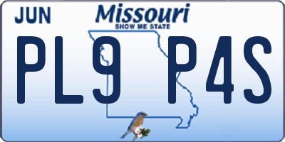 MO license plate PL9P4S
