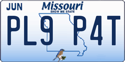 MO license plate PL9P4T