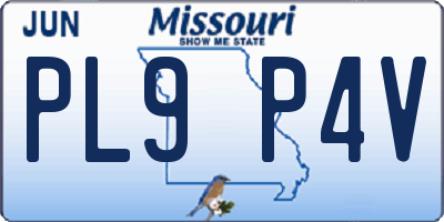 MO license plate PL9P4V