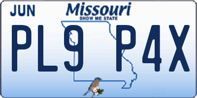 MO license plate PL9P4X