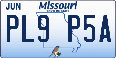 MO license plate PL9P5A