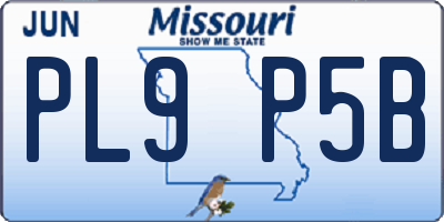 MO license plate PL9P5B