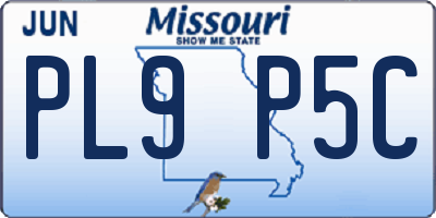 MO license plate PL9P5C