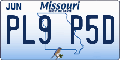 MO license plate PL9P5D