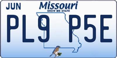 MO license plate PL9P5E