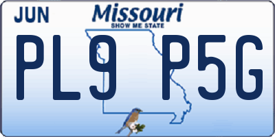 MO license plate PL9P5G