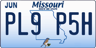 MO license plate PL9P5H