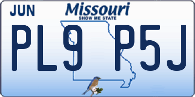MO license plate PL9P5J