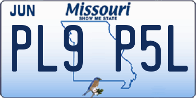 MO license plate PL9P5L