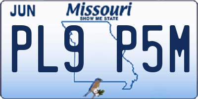 MO license plate PL9P5M