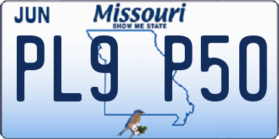 MO license plate PL9P5O