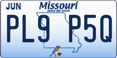 MO license plate PL9P5Q