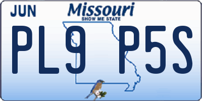 MO license plate PL9P5S