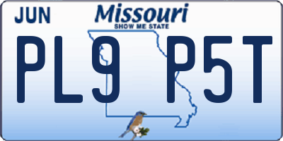 MO license plate PL9P5T