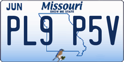 MO license plate PL9P5V