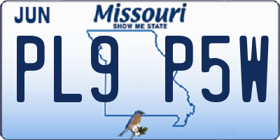 MO license plate PL9P5W