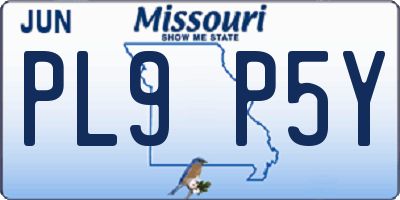MO license plate PL9P5Y