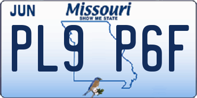 MO license plate PL9P6F