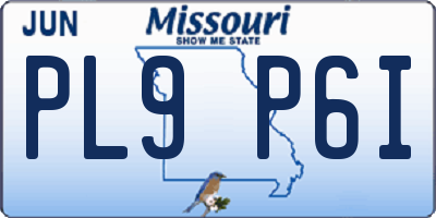MO license plate PL9P6I